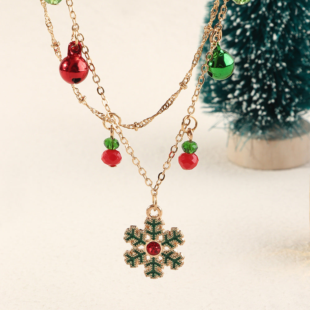 Christmas Snowflake Double Layered Necklace