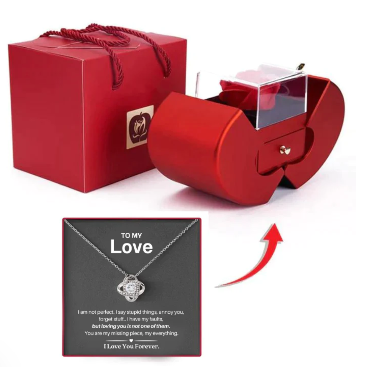 THE 'TO MY LOVE' ROSE GIFT BOX WITH NECKLACE